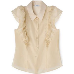 Motivi, Dames, Blouses & Shirts, Beige, Maat: 2XS Voile,