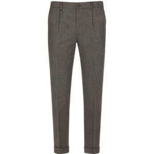 Paolo Pecora, Heren, Broeken, Grijs, Maat: S Flanel,