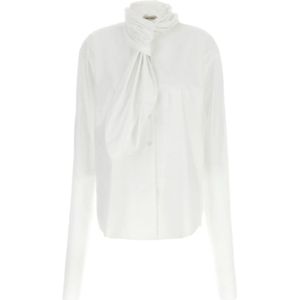 Alberta Ferretti, Dames, Blouses & Shirts, Wit, Maat: M Katoen,
