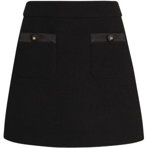 Dolce & Gabbana, Dames, Rokken, Zwart, Maat: S Zijde,