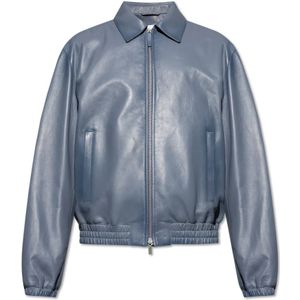 Ferragamo, Heren, Jassen, Blauw, Maat: M Viscose,