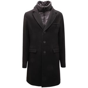 Herno, Heren, Mantels, Zwart, Maat: 3XL Wol,