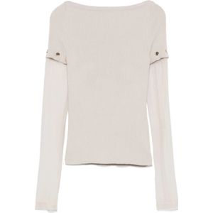 Sportmax, Dames, Truien, Grijs, Maat: M Viscose,