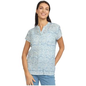 2-Biz, Dames, Blouses & Shirts, Blauw, Maat: 2XL Viscose,