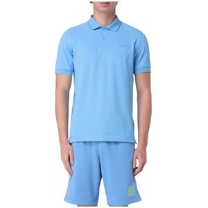 Sun68, Heren, Tops, Blauw, Maat: M Katoen,