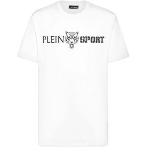 Plein Sport - T-Shirt Ronde Hals - Wit - Heren - Katoen