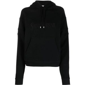 Saint Laurent, Dames, Sweatshirts & Hoodies, Zwart, Maat: XS Katoen,