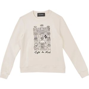 Karl Lagerfeld, Dames, Sweatshirts & Hoodies, Wit, Maat: S Katoen,