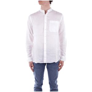 Woolrich, Heren, Overhemden, Wit, Maat: XL Linnen,