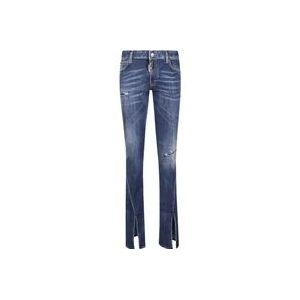 Dsquared2 Navy Blue Icon Trumpet Jeans , Blue , Dames , Maat: M