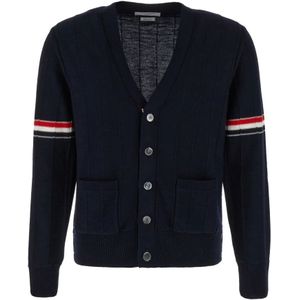 Thom Browne, Heren, Truien, Blauw, Maat: S Wol,