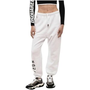 Dsquared2, Dames, Broeken, Wit, Maat: XS Fleece,