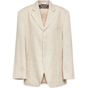 Jacquemus, Dames, Jassen, Beige, Maat: XS Linnen,