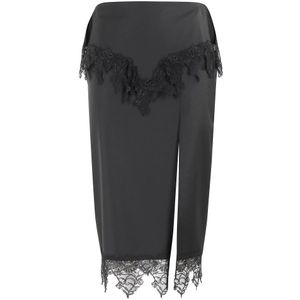 Blumarine, Dames, Rokken, Zwart, Maat: S Chiffon,
