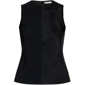 Ami Paris, Dames, Tops, Zwart, Maat: 3XS Leer,