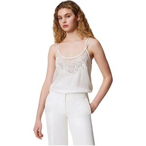 Twinset, Dames, Tops, Wit, Maat: XS Viscose,