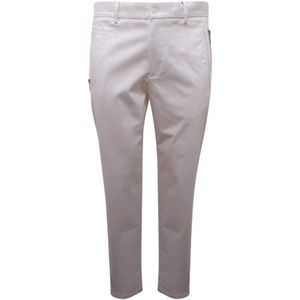 Armani, Heren, Broeken, Wit, Maat: M Leer,