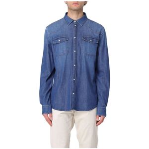 Dondup, Heren, Overhemden, Blauw, Maat: S Denim,