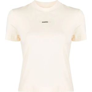 Jacquemus Beige T-shirts en Polos , Beige , Dames , Maat: M