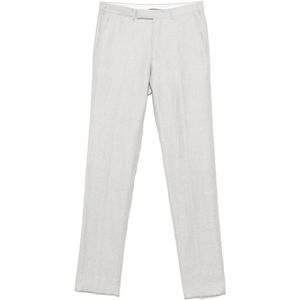 Ermenegildo Zegna, Heren, Broeken, Grijs, Maat: M Linnen,