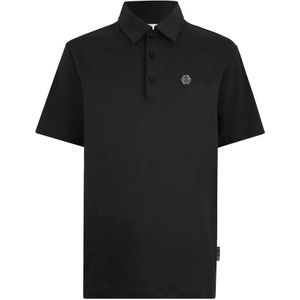 Philipp Plein, Heren, Tops, Zwart, Maat: S Katoen,