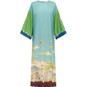 Alemais, Dames, Jurken, Veelkleurig, Maat: L Zijde,