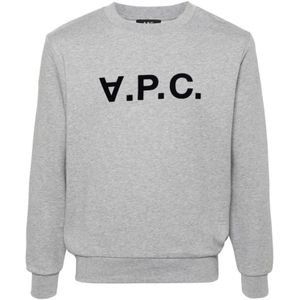 A.p.c., Dames, Sweatshirts & Hoodies, Grijs, Maat: L Katoen,