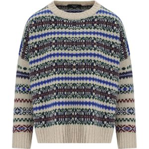 Weekend Max Mara, Dames, Truien, Veelkleurig, Maat: S Wol,