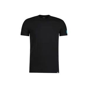 Dsquared2 Katoenen T-Shirt , Black , Heren , Maat: L