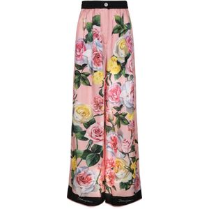 Dolce & Gabbana, Dames, Broeken, Veelkleurig, Maat: 2XS Zijde,