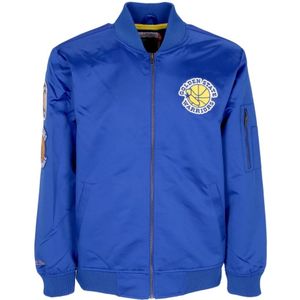 Mitchell & Ness, Heren, Jassen, Blauw, Maat: M Satijn,