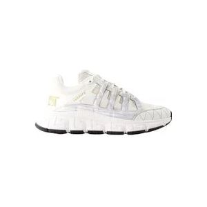 Versace Trigreca Sneakers - Stof - Wit , White , Heren , Maat: 41 1/2 EU