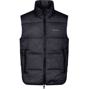 Dsquared2 Gewatteerd Navy Blue Puffer Vest , Black , Heren , Maat: L