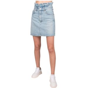 Agolde, Dames, Rokken, Blauw, Maat: W25 Denim,