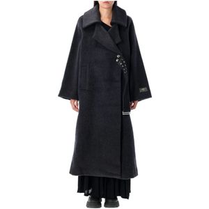 Ganni, Dames, Mantels, Grijs, Maat: 2XS Wol,