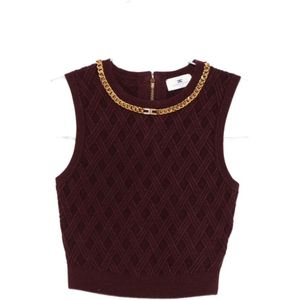 Elisabetta Franchi, Dames, Truien, Paars, Maat: XS