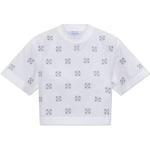 Off White, Dames, Tops, Wit, Maat: 2XS Katoen,