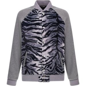Roberto Cavalli, Heren, Jassen, Grijs, Maat: XL Katoen,