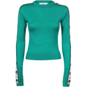 Chiara Ferragni Collection, Dames, Truien, Groen, Maat: L Wol,