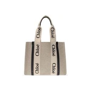 Chloé Stijlvolle Woody Tote Tas , White , Dames , Maat: ONE Size