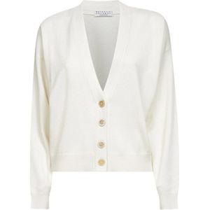 Brunello Cucinelli, Dames, Truien, Wit, Maat: M Kasjmier,