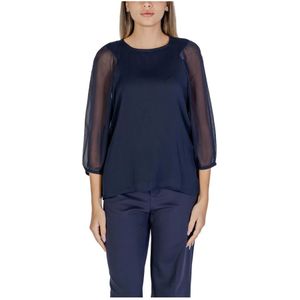 Street One - Blauwe Blouse - Lange Mouwen - Dames - Polyester