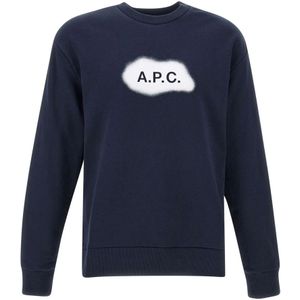 A.p.c., Heren, Sweatshirts & Hoodies, Blauw, Maat: XL Katoen,