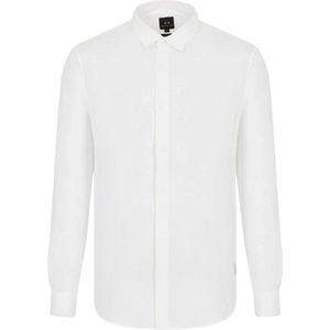 Emporio Armani, Heren, Overhemden, Wit, Maat: M Linnen,