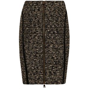 Balmain Lurex Tweed Knielengte Rok , Black , Dames , Maat: S