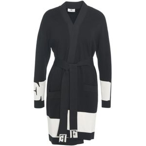 Elisabetta Franchi, Dames, Truien, Zwart, Maat: L Viscose,