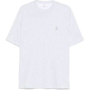 Brunello Cucinelli, Heren, Tops, Wit, Maat: 2XL Katoen,