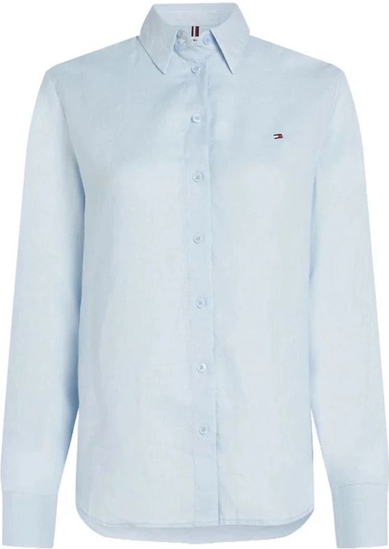 Blouse - Effen - Linnen - Normale Pasvorm - Lange Mouw