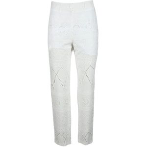Giulia N Couture, Dames, Broeken, Wit, Maat: S Katoen,