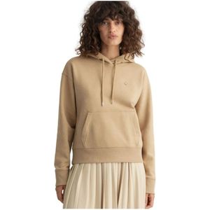 Gant, Dames, Sweatshirts & Hoodies, Beige, Maat: L Katoen,